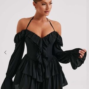 BABY BOO - Ruffled Babydoll Mini Dress/Playsuit -+ Bishop Sleeves